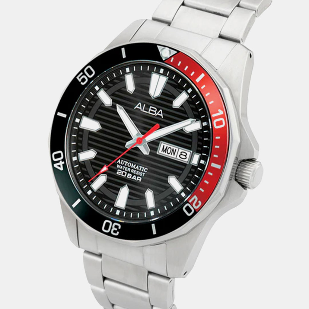 Men Automatic Black Dial Analog Stainless Steel Watch AL4457X1