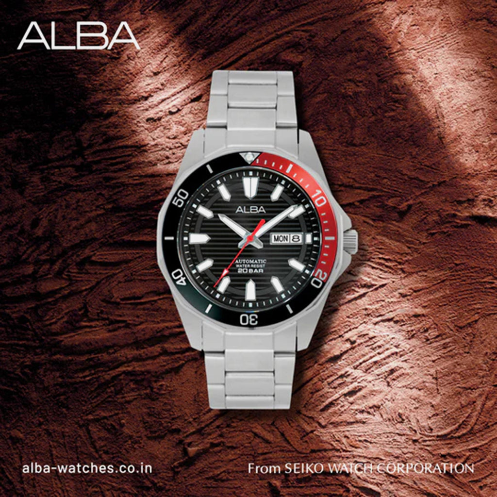 Men Automatic Black Dial Analog Stainless Steel Watch AL4457X1