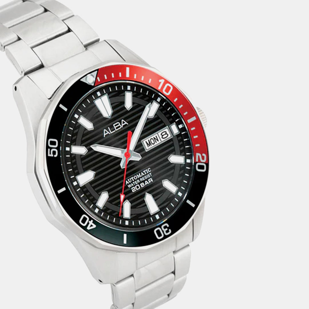 Men Automatic Black Dial Analog Stainless Steel Watch AL4457X1