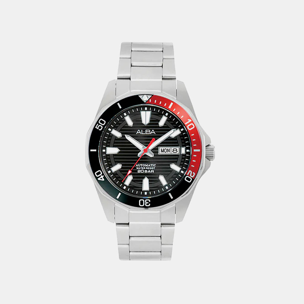 Men Automatic Black Dial Analog Stainless Steel Watch AL4457X1