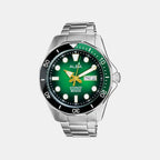 Men Automatic Green Dial Analog Stainless Steel Watch AL4537X1