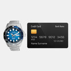 Men Automatic Blue Dial Analog Stainless Steel Watch AL4543X1