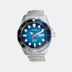 Men Automatic Blue Dial Analog Stainless Steel Watch AL4543X1