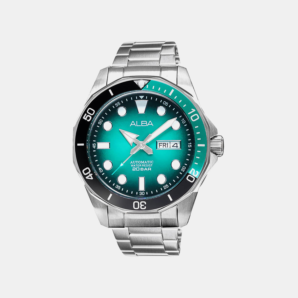 Men Automatic Turquiouse Dial Analog Stainless Steel Watch AL4545X1