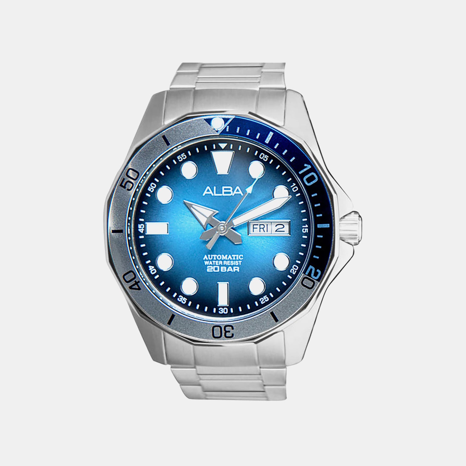 Active Men Automatic Blue Dial Analog Stainless Steel Watch AL4549X1
