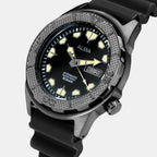Men Automatic Black Dial Analog Silicone Watch AL4569X1