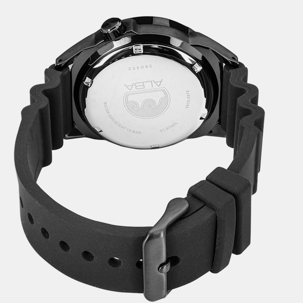 Men Automatic Black Dial Analog Silicone Watch AL4569X1