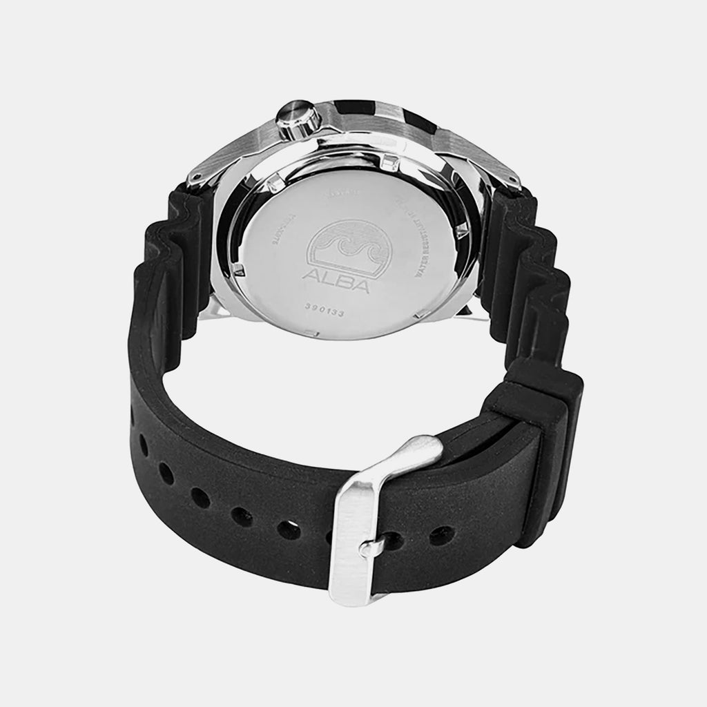 Men Quartz Black Dial Analog Stainless Steel Watch AL4571X1