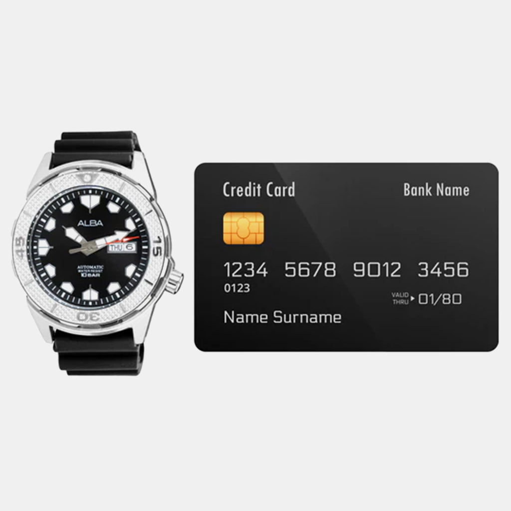 Men Quartz Black Dial Analog Stainless Steel Watch AL4571X1