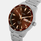 Men Automatic Brown Dial Analog Stainless Steel Watch AL4591X1