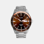 Men Automatic Brown Dial Analog Stainless Steel Watch AL4591X1