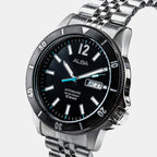 Men Automatic Black Dial Analog Stainless Steel Watch AL4645X1