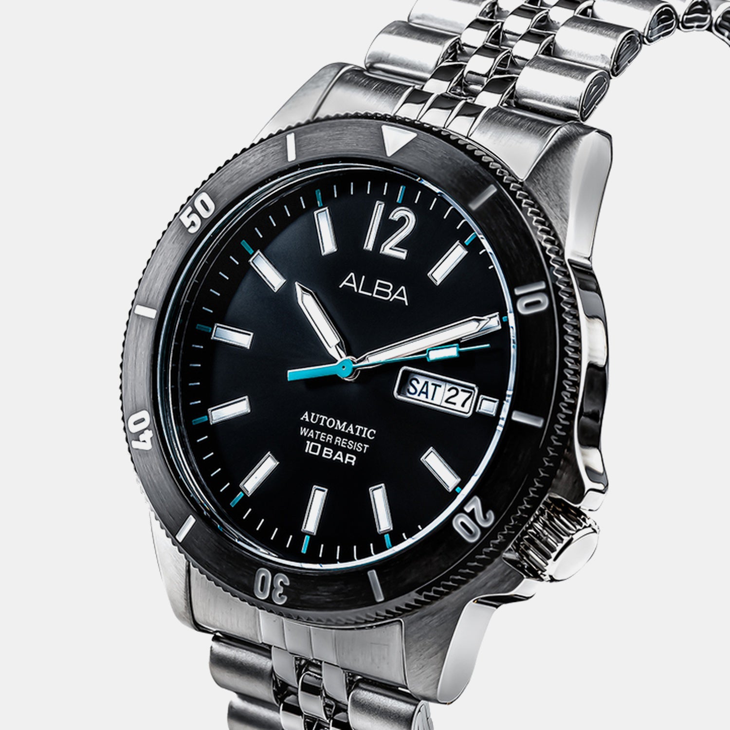 Men Automatic Black Dial Analog Stainless Steel Watch AL4645X1