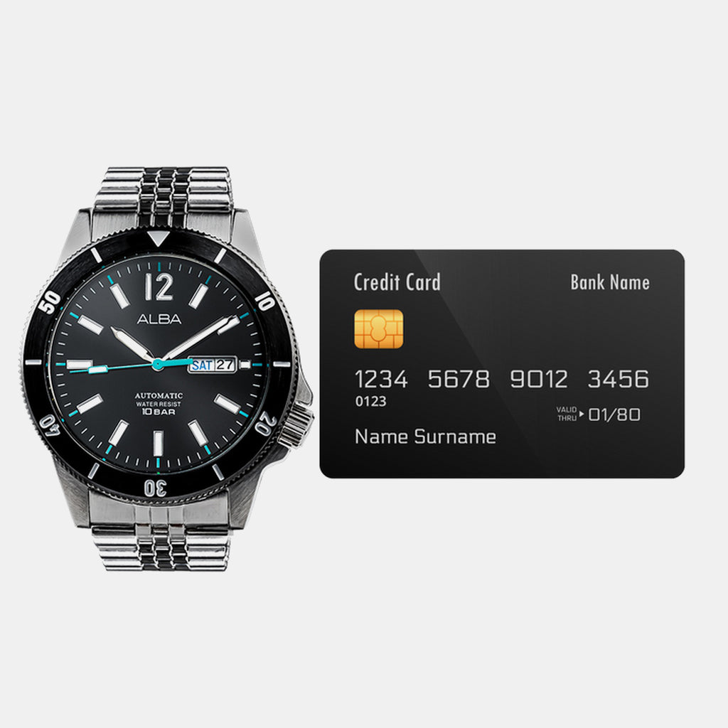 Men Automatic Black Dial Analog Stainless Steel Watch AL4645X1
