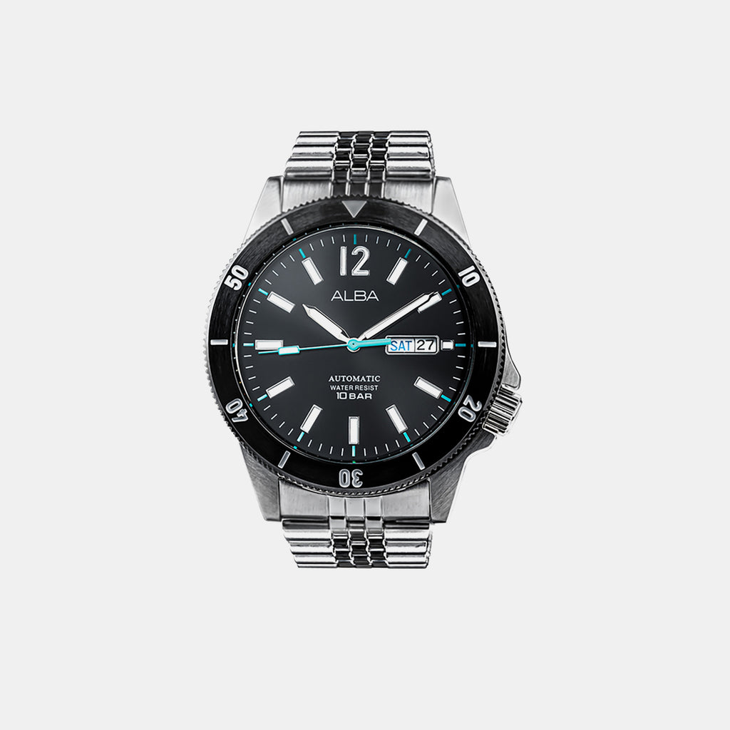 Men Automatic Black Dial Analog Stainless Steel Watch AL4645X1