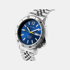 Men Automatic Blue Dial Analog Stainless Steel Watch AL4649X1