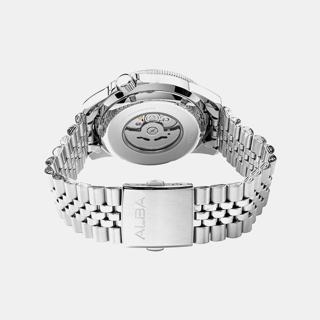 Men Automatic Blue Dial Analog Stainless Steel Watch AL4649X1