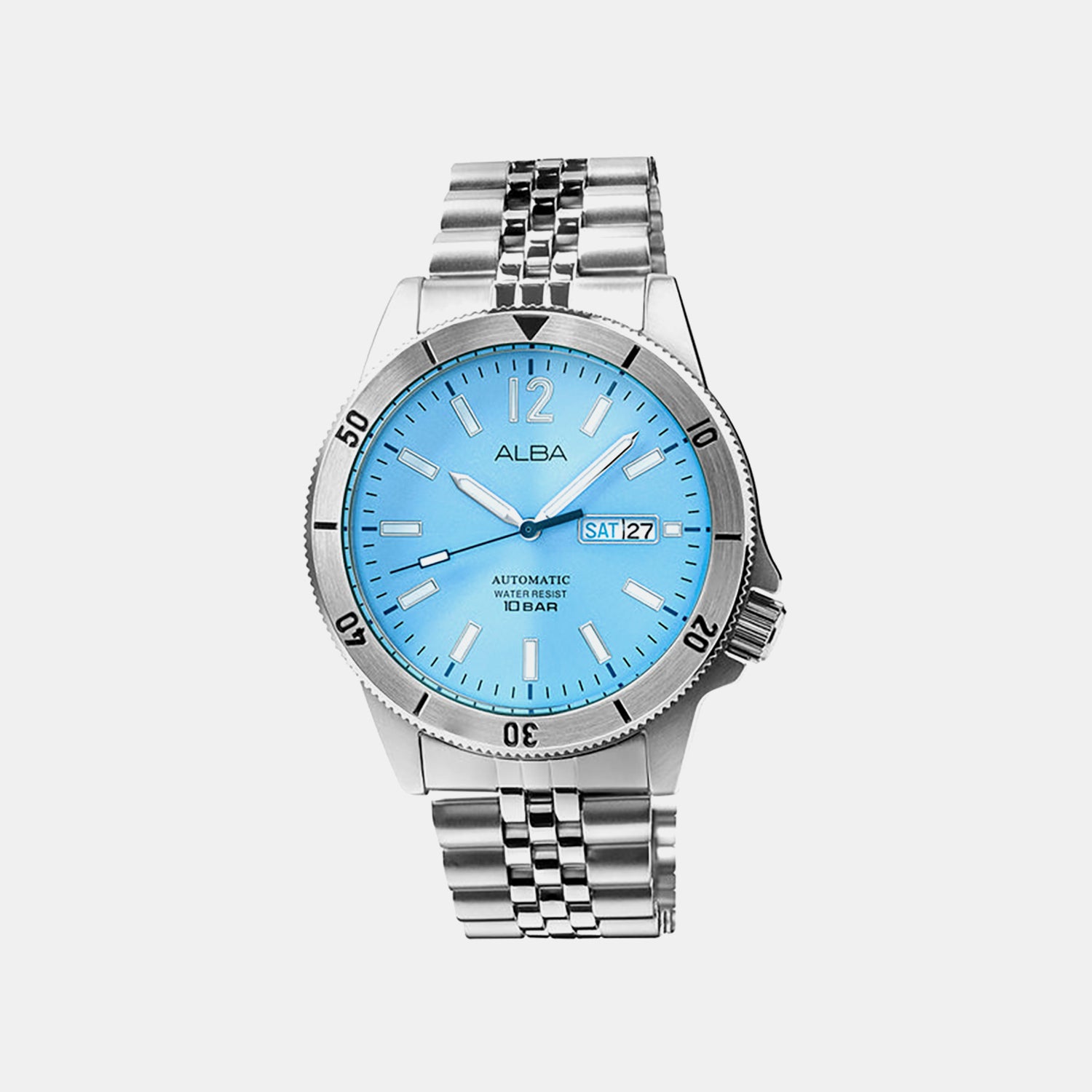 Olympic Men Automatic Blue Dial Analog Stainless Steel Watch AL4653X1