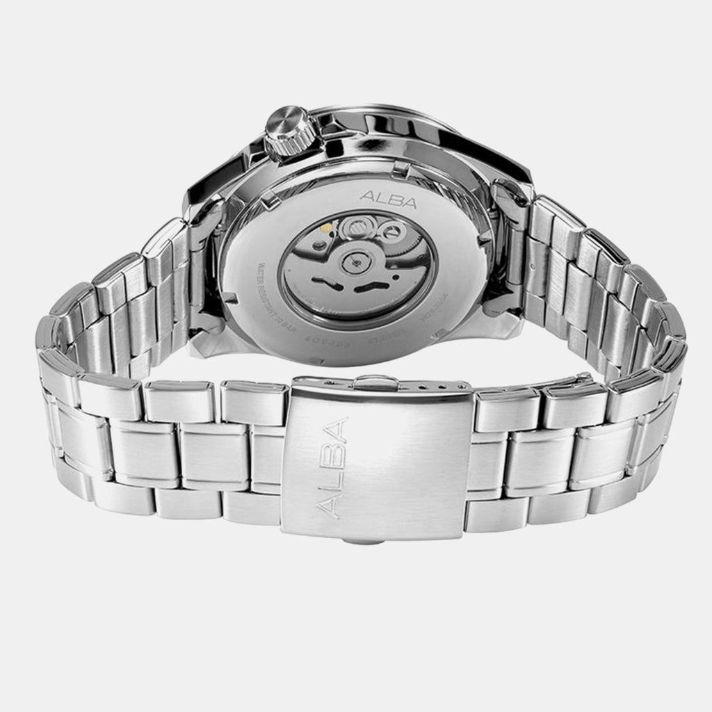 Mechanical Men Automatic Cream Dial Analog Stainless Steel Watch AL4719X1