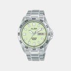 Men Automatic Green Dial Analog Stainless Steel Watch AL4755X1