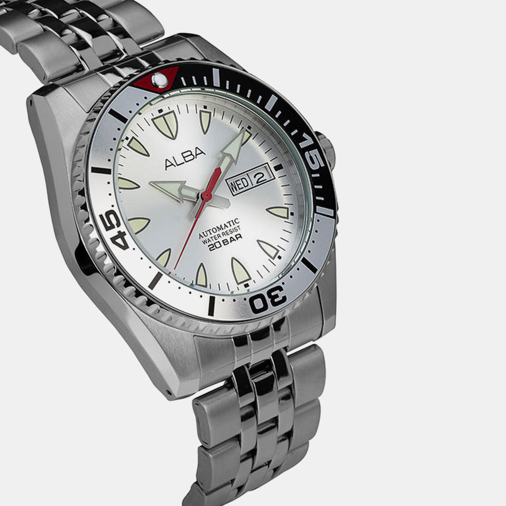 Mechanical Men Automatic Silver Dial Analog Stainless Steel Watch AL4765X1