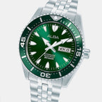 Sunburst Men Automatic Green Dial Analog Stainless Steel Watch AL4767X1