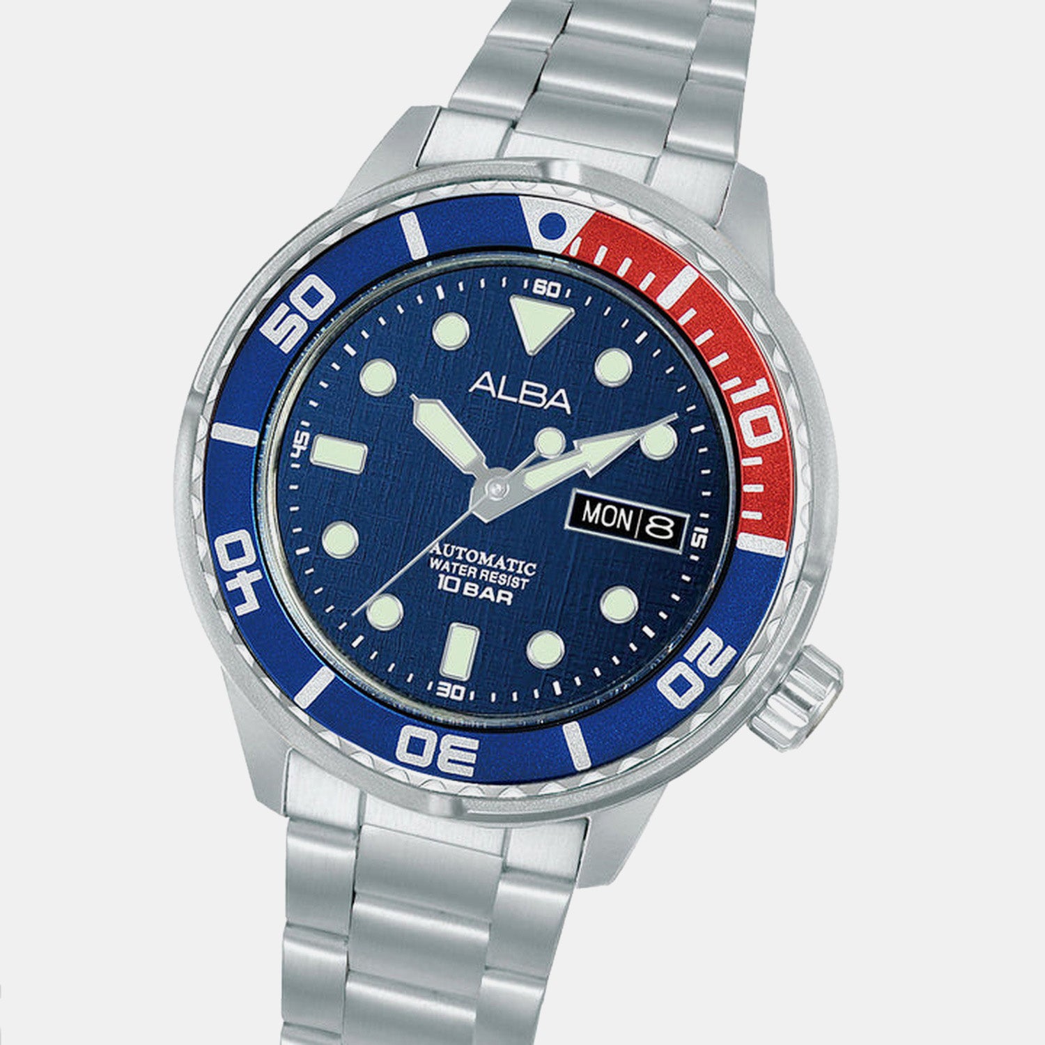 Men Automatic Blue Dial Analog Steel Watch AL4771X2