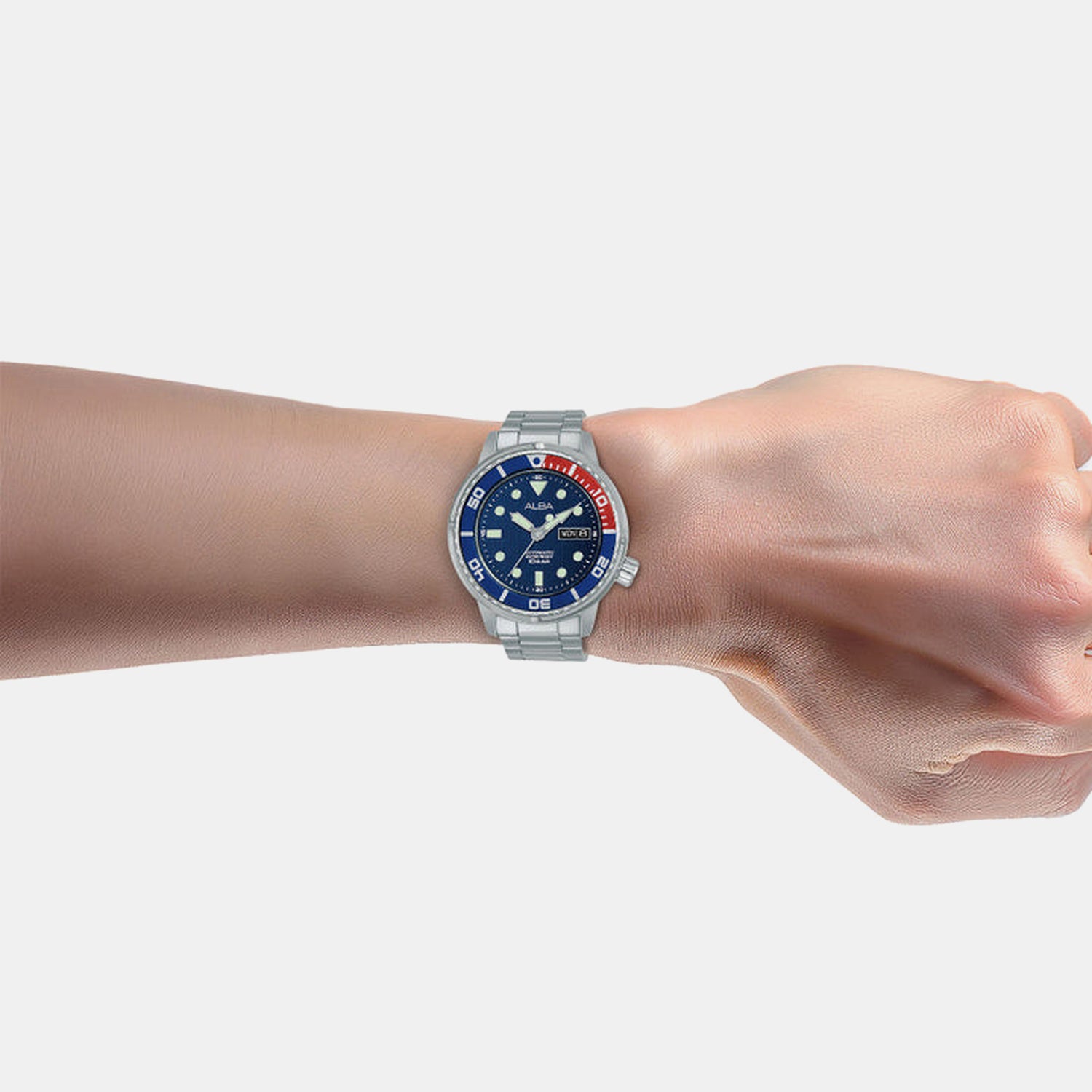 Men Automatic Blue Dial Analog Steel Watch AL4771X2