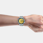 Men Automatic Yellow Dial Analog Stainless Steel Watch AL4773X2