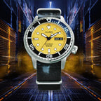 Men Automatic Yellow Dial Analog Stainless Steel Watch AL4773X2