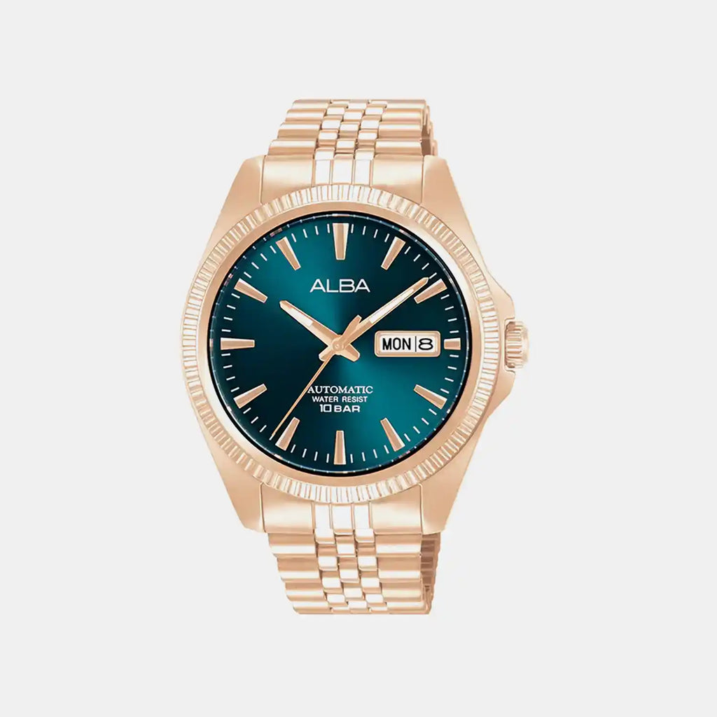 Men Automatic Blue Dial Analog Stainless Steel Watch AL4780X1