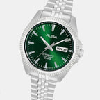 Men Automatic Green Dial Analog Steel Watch AL4785X1
