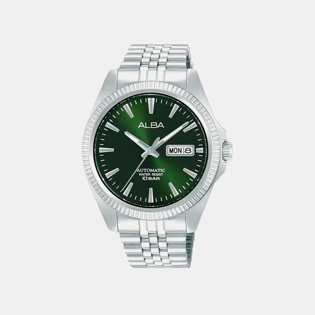 Men Automatic Green Dial Analog Steel Watch AL4785X1