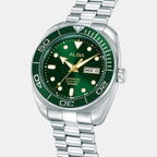 Mechanical Men Automatic Green Dial Analog Stainless Steel Watch AL4817X1