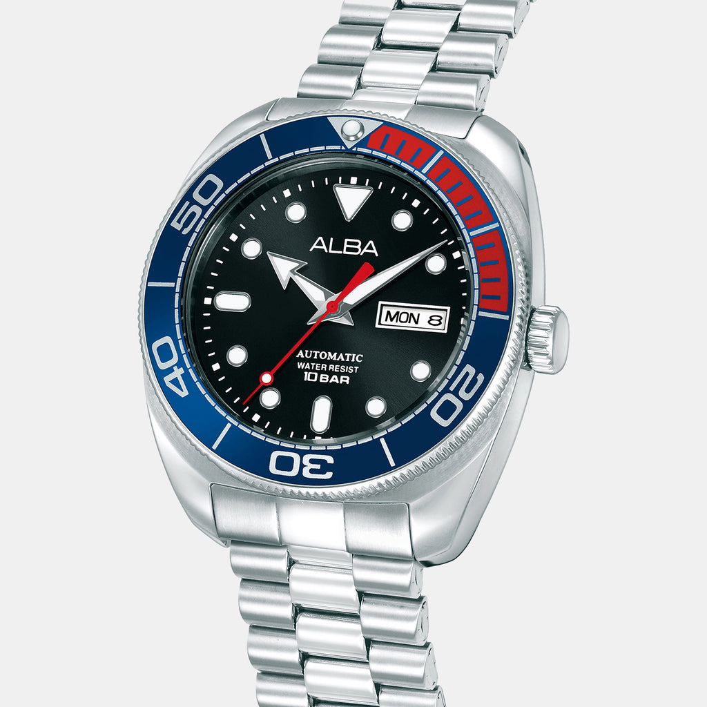 Mechanical Men Automatic Black Dial Analog Stainless Steel Watch AL4819X1