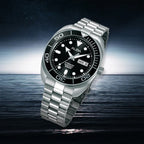 Sports Men Automatic Black Dial Analog Stainless Steel Watch AL4825X1