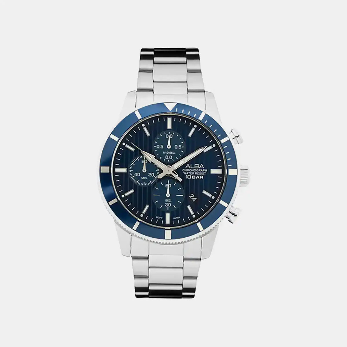 Active Men Quartz Blue Dial Chronograph Stainless Steel Watch AM3955X1
