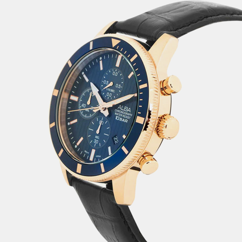 Men Quartz Blue Dial Chronograph Stainless Steel Watch AM3960X1