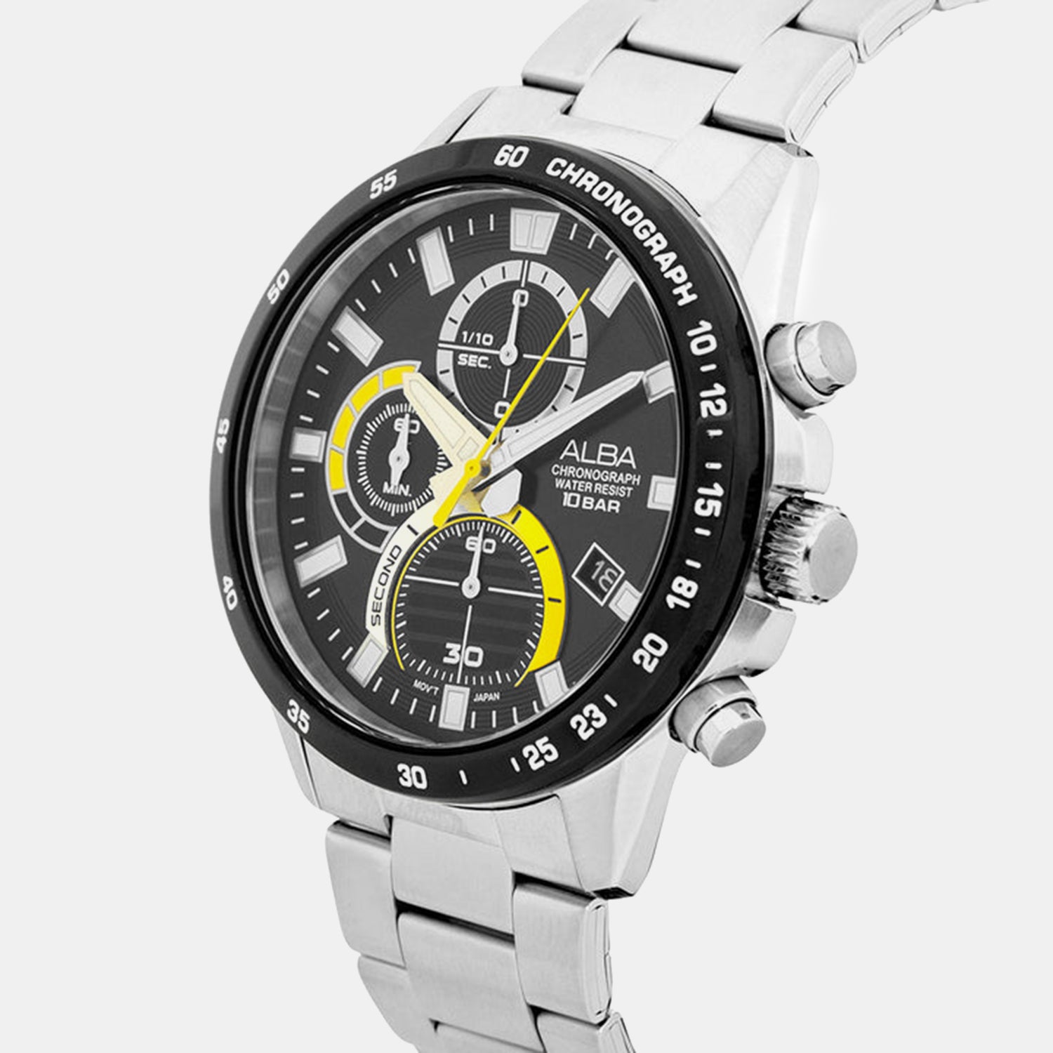 Active Men Quartz Black Dial Chronograph Stainless Steel Watch AM3963X1
