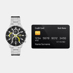 Active Men Quartz Black Dial Chronograph Stainless Steel Watch AM3963X1
