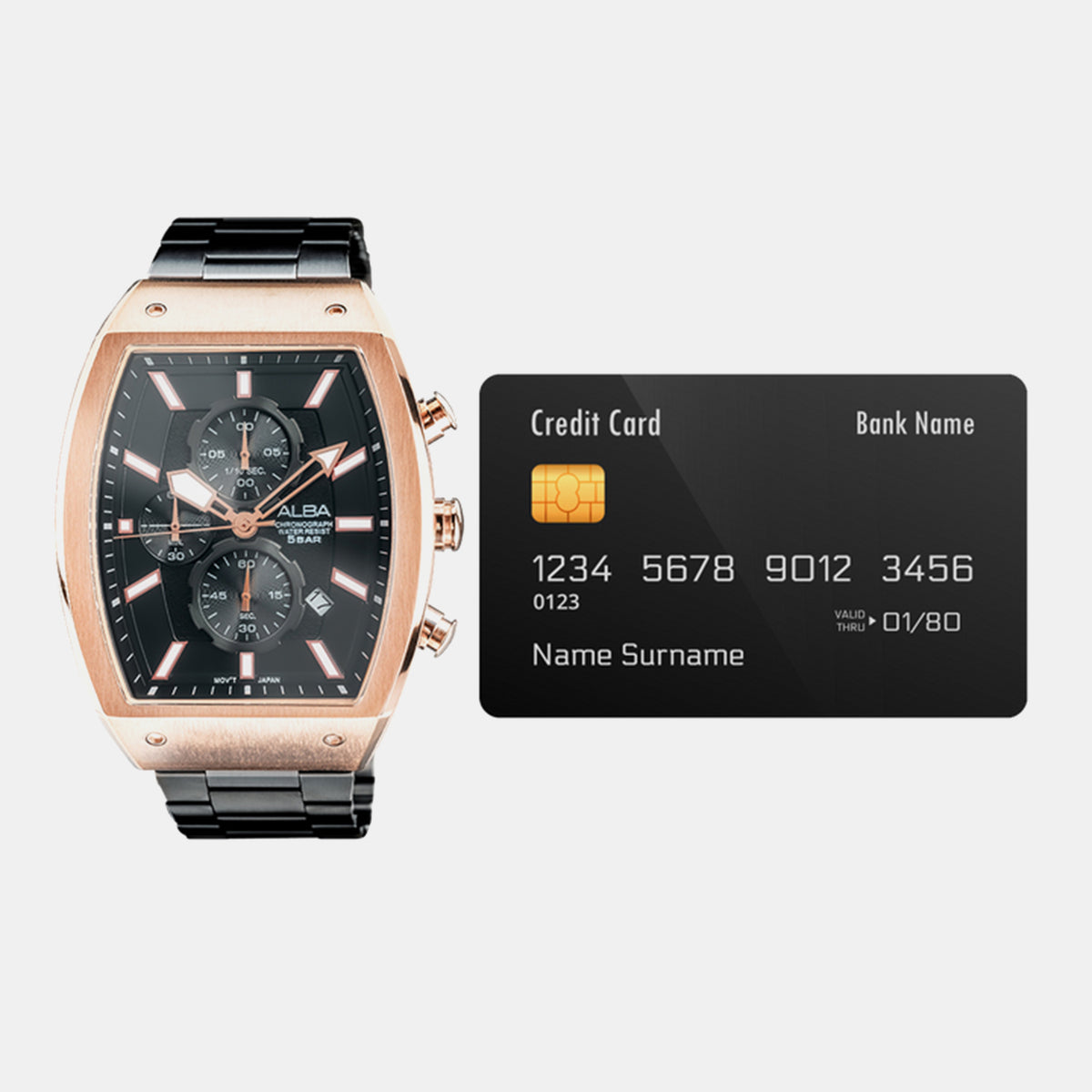 Active Men Quartz Black Dial Chronograph Stainless Steel Watch AM3992X1
