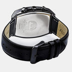 Men Quartz Black Dial Chronograph Leather Watch AM3999X1