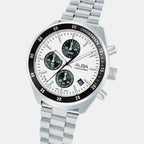 Active Men Quartz Silver Dial Chronograph Stainless Steel Watch AM3A35X1