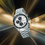 Active Men Quartz Silver Dial Chronograph Stainless Steel Watch AM3A35X1