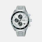 Active Men Quartz Silver Dial Chronograph Stainless Steel Watch AM3A35X1