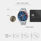 Active Men Quartz Blue Dial Chronograph Stainless Steel Watch AM3A37X1