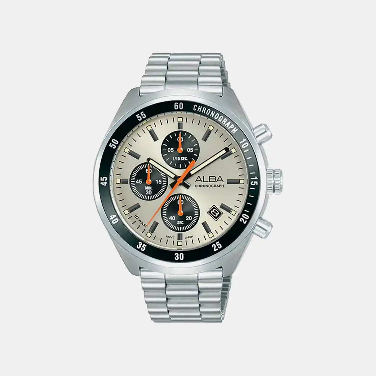 Active Men Quartz Beige Dial Chronograph Stainless Steel Watch AM3A41X1