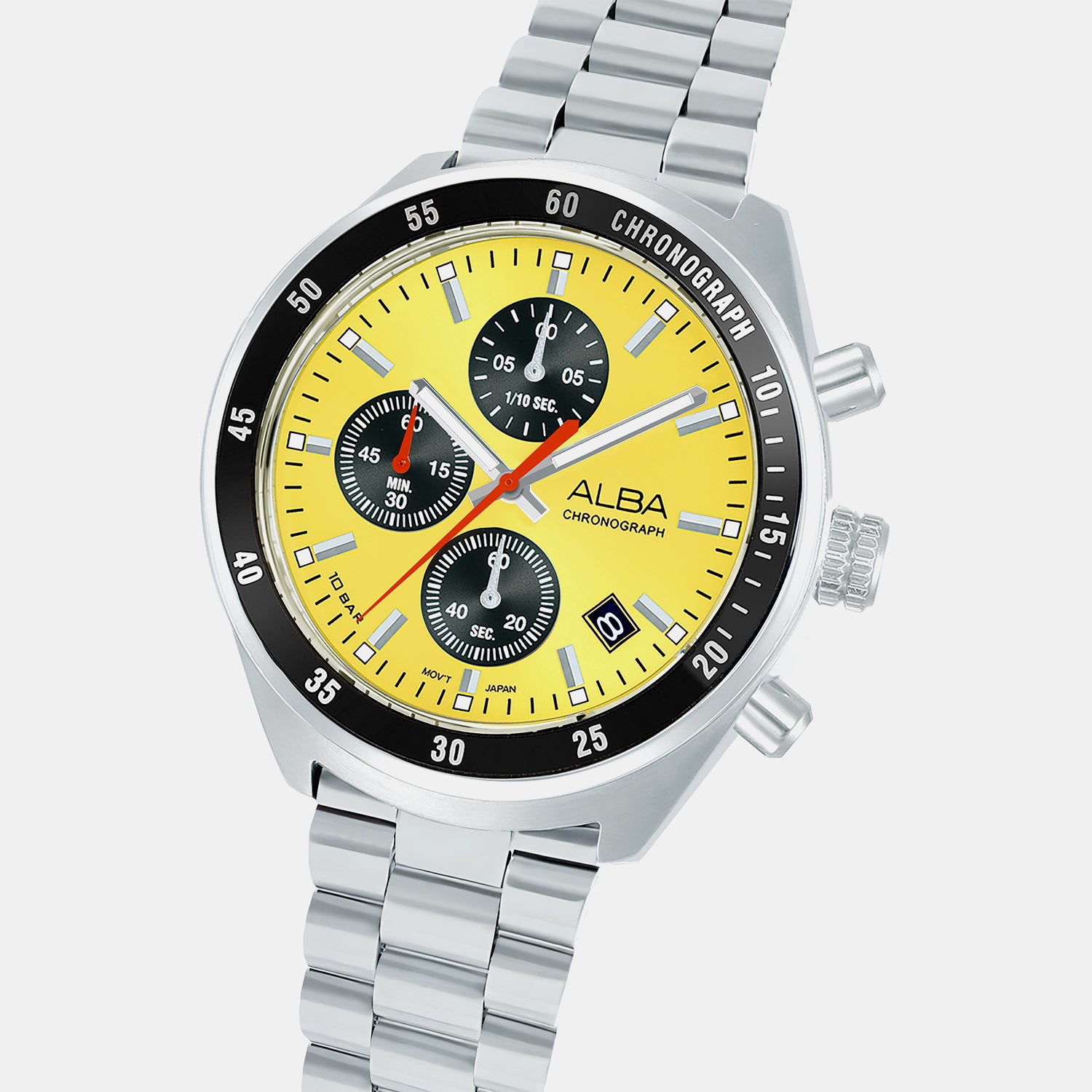 Active Men Quartz Yellow Dial Chronograph Stainless Steel Watch AM3A43X1