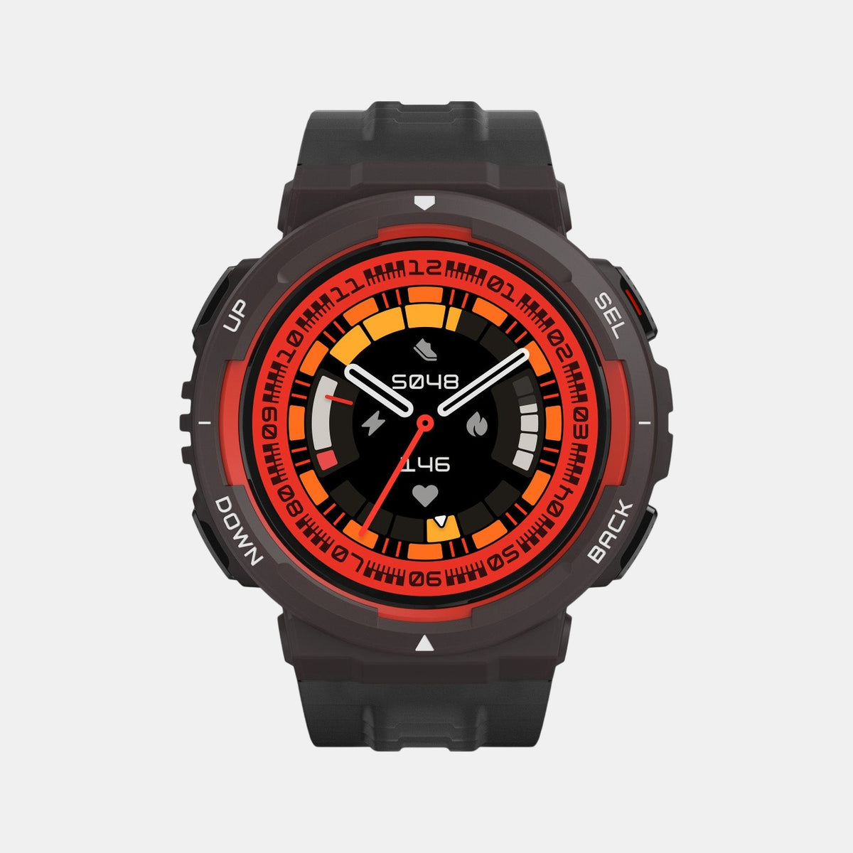 Unisex Processor Black Dial LCD Silicone Watch AMAZFIT ACTIVE EDGE LAVA BLACK