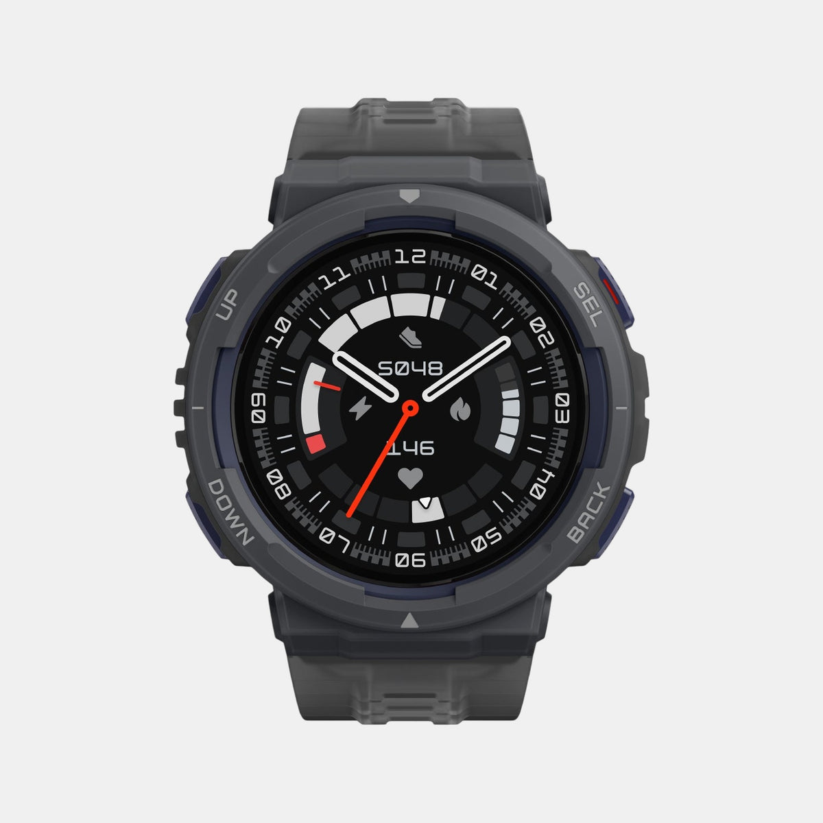 Unisex Processor Black Dial LCD Silicone Watch AMAZFIT ACTIVE EDGE MIDNIGHT PULSE